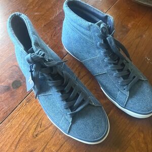 Polo Ralph Lauren Denim High Top Sneakers Mens 11.5 D New Casual Shoes
